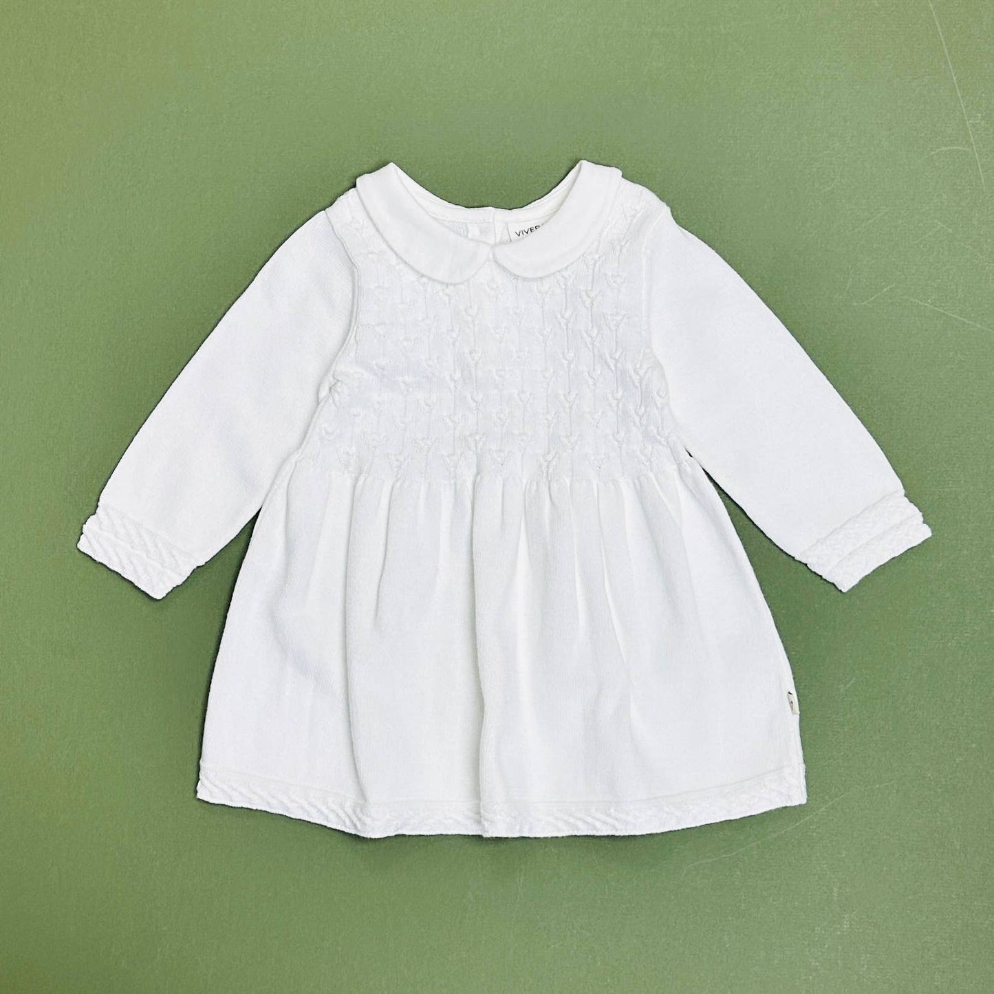 Peter Pan Milan Tulip Knit Sweater Baby Dress - Blush or White