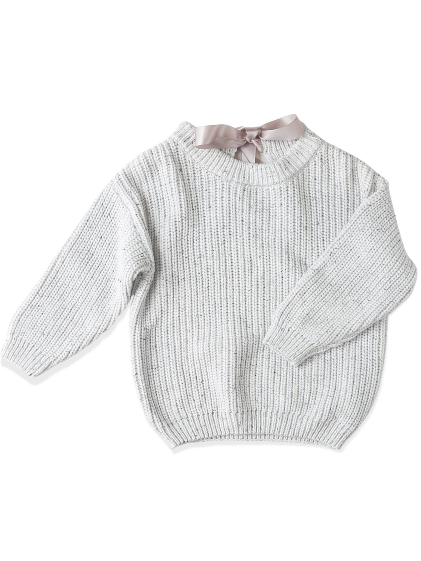 The Classic Sweater with Bow in Marle Grey