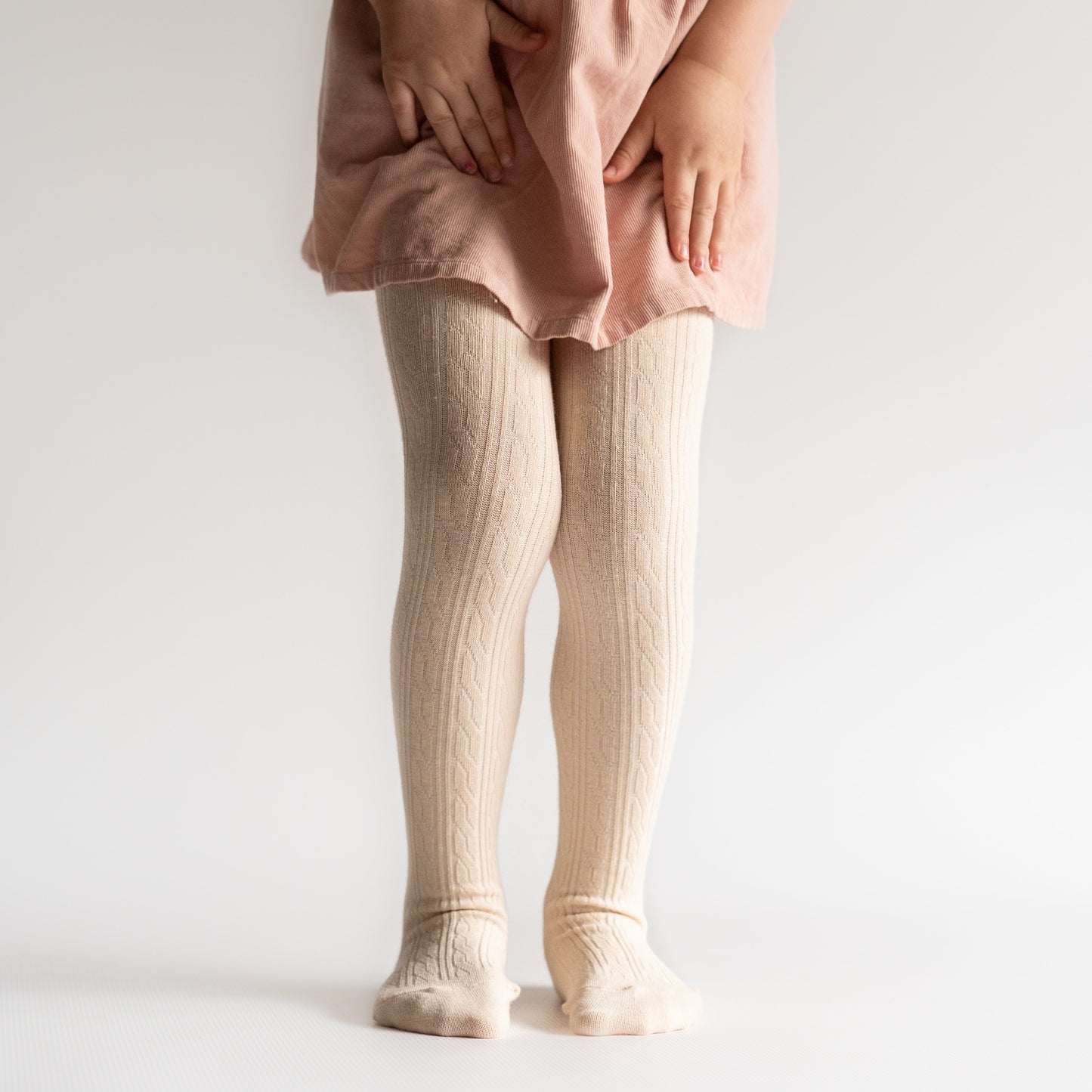 Little Stocking Co. Cable Knit Tights - Black, Crimson, Oat, or Vanilla