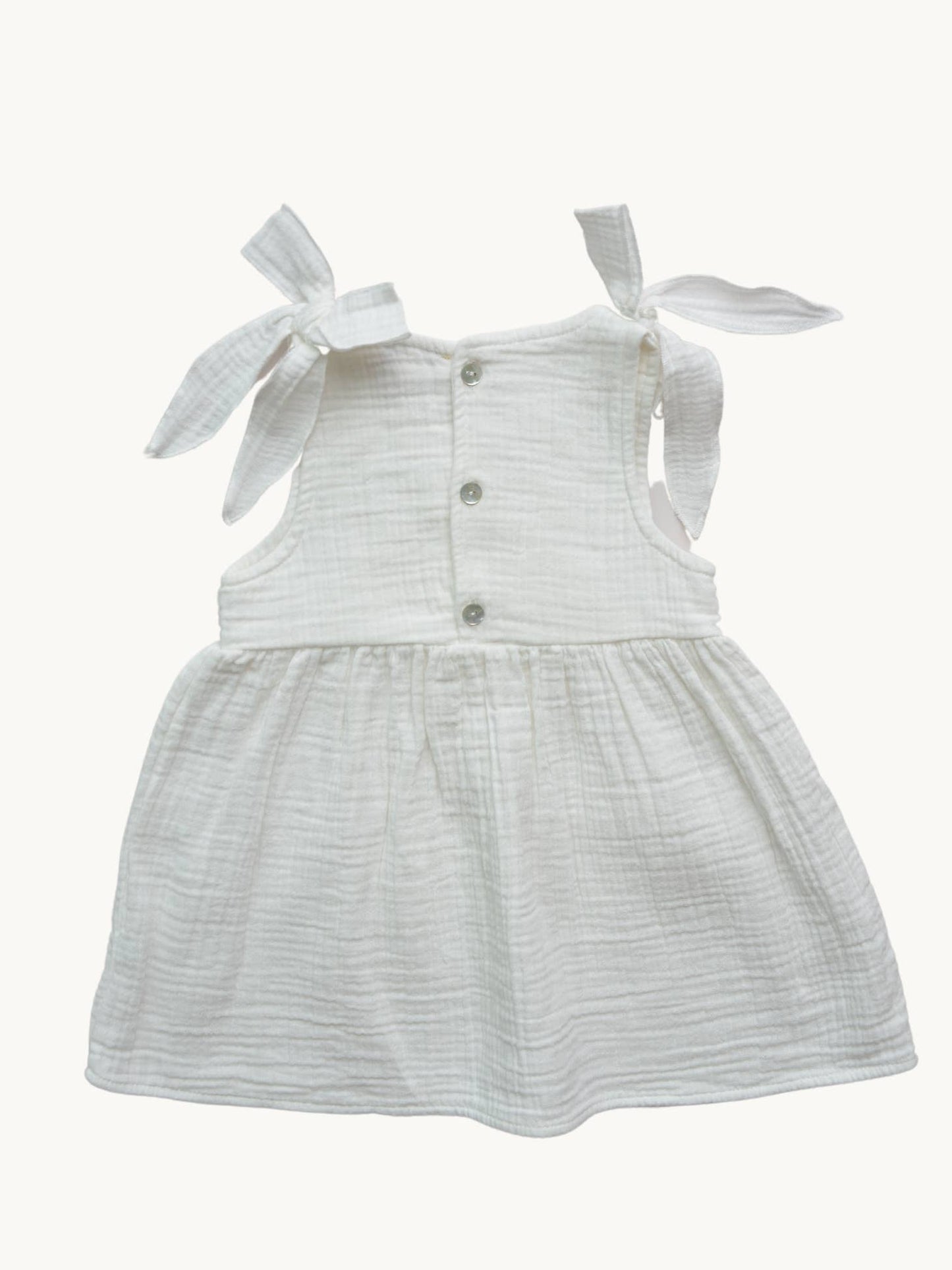 Esmee Muslin Shoulder Tie Dress - Rust or White