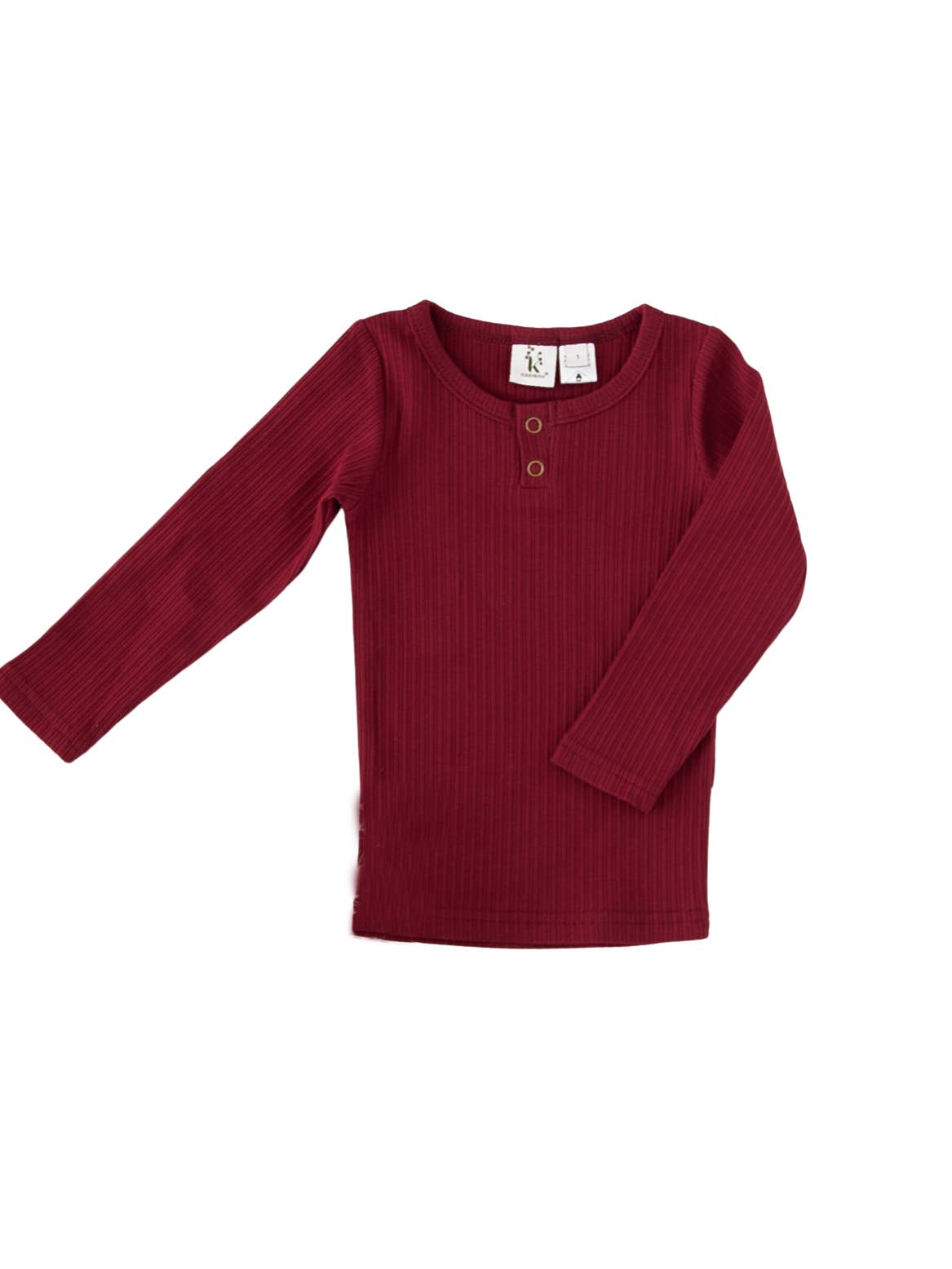 Willow Long Sleeve Henley Cotton Top - Storybook Red
