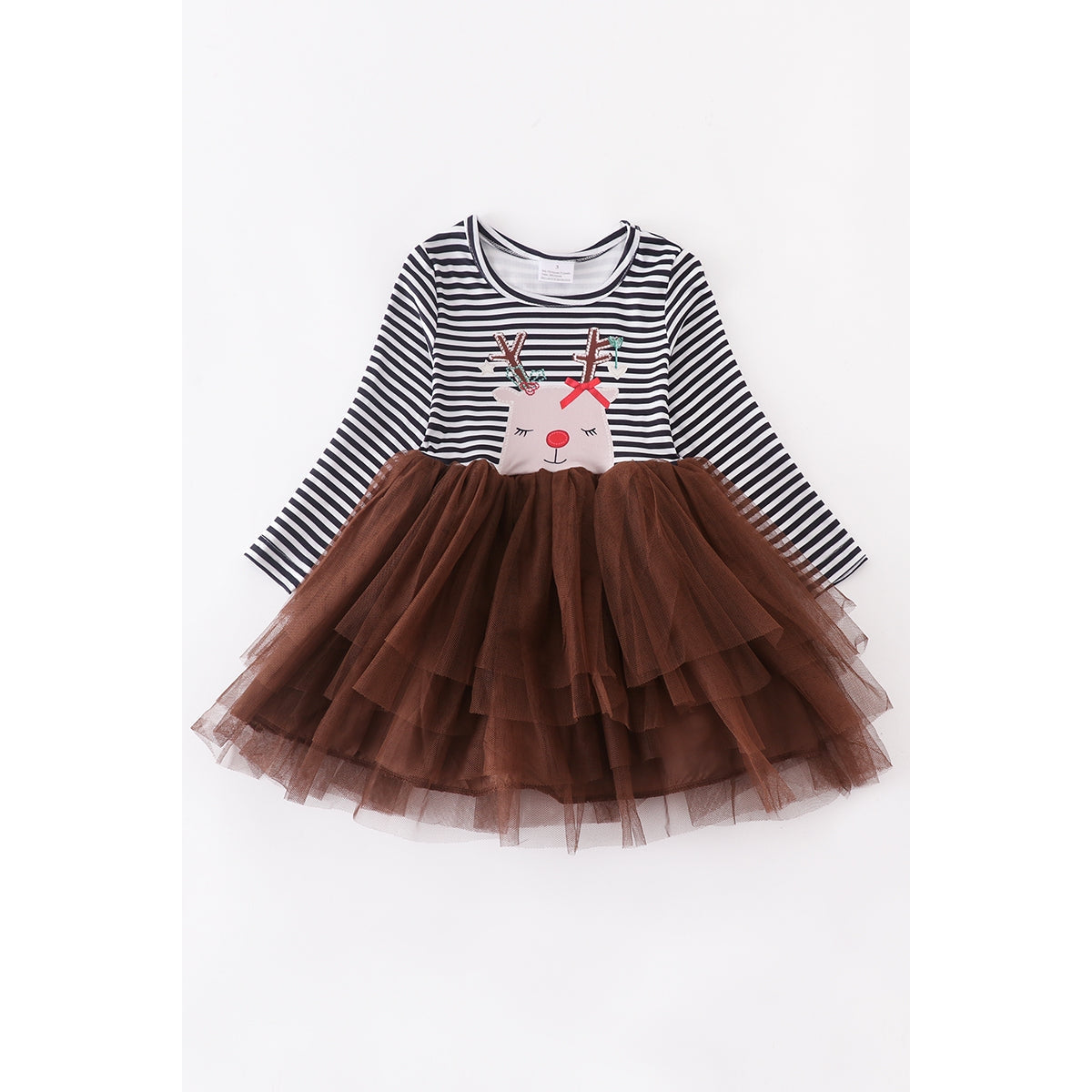 Reindeer Striped Tutu Dress