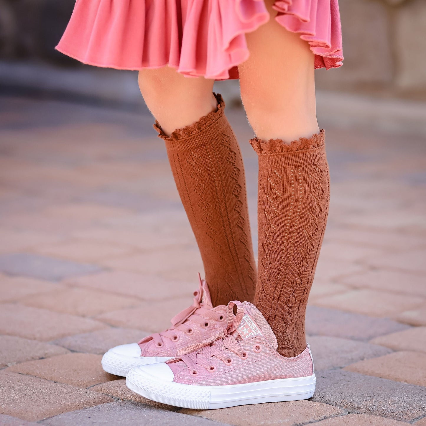 Little Stocking Co. Fall Fancy Lace Top Knee High Socks - Assorted Colors