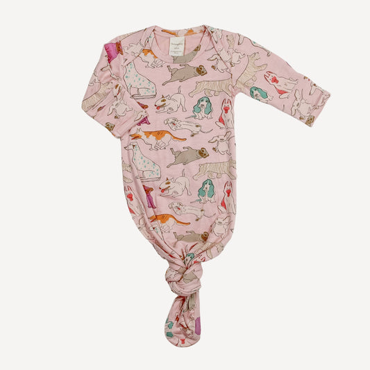 Charming Mary - Pink Dog Baby Knotted Gown