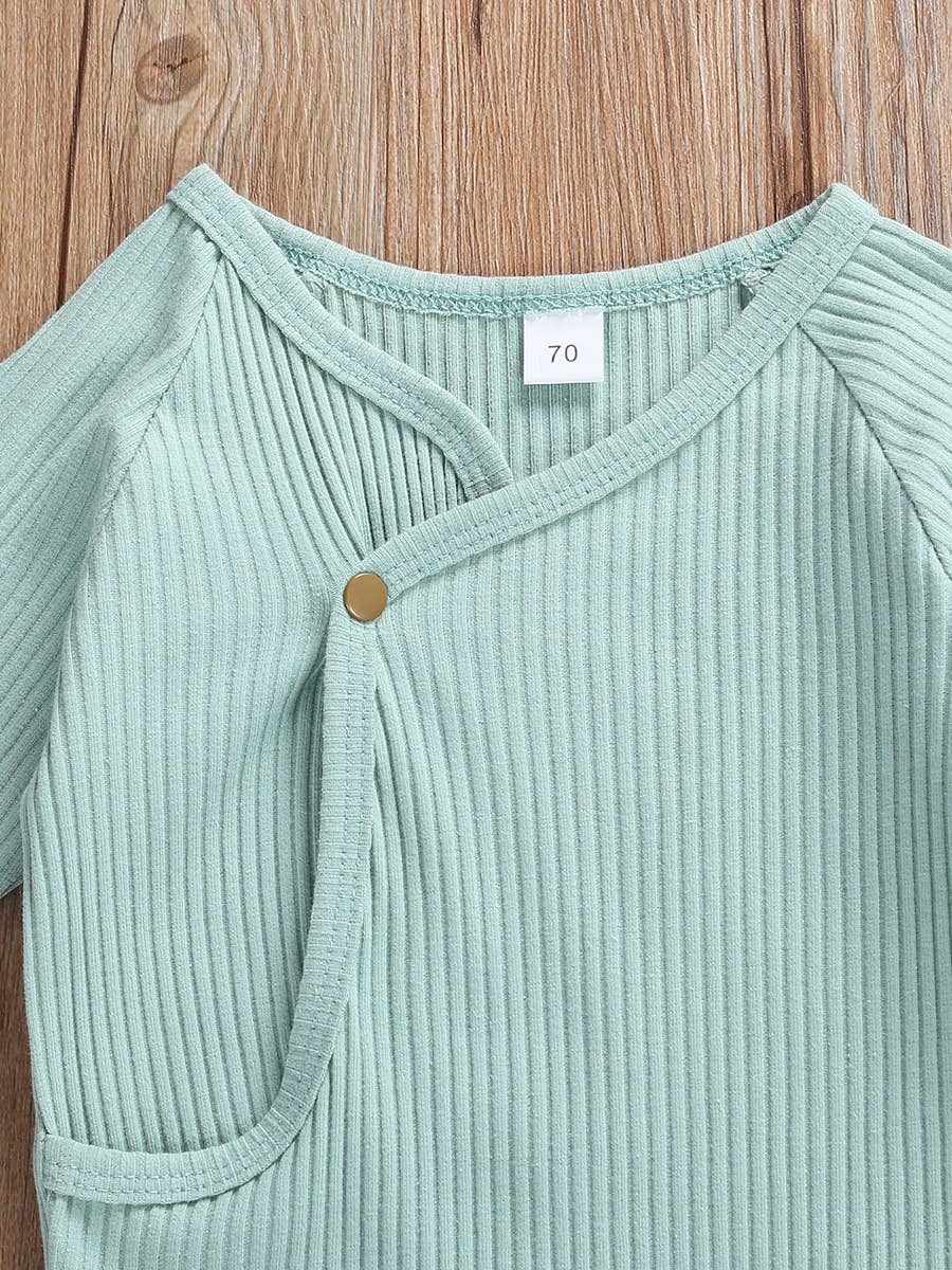 Annie & Charles Newborn Baby Gown - Blue, Mint & Rose