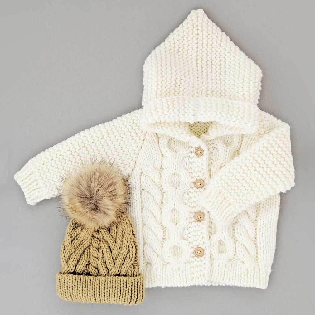 Hooded Sweater Coat - Cream