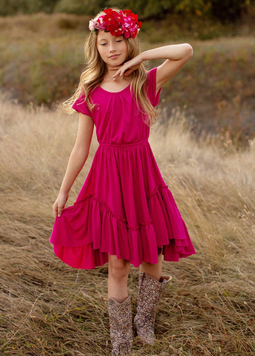 Joyfolie - Adrianna Dress in Fuchsia