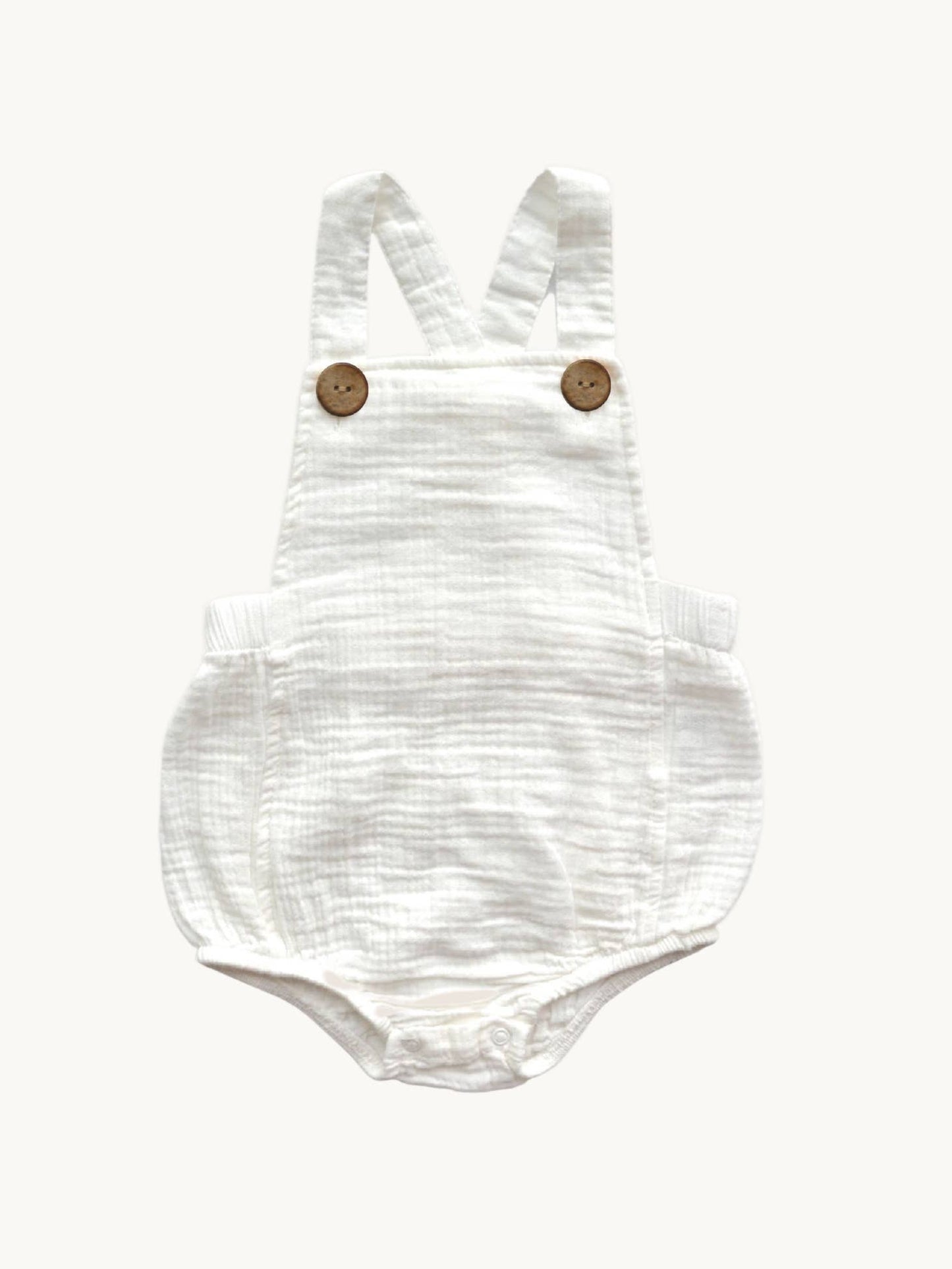 Avery Muslin Romper - Macadamia or White