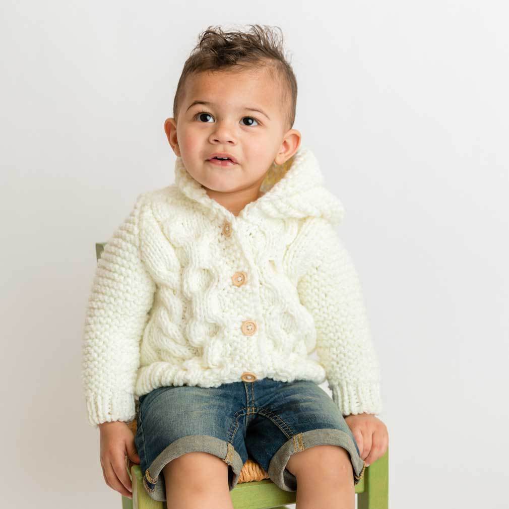 Hooded Sweater Coat - Cream