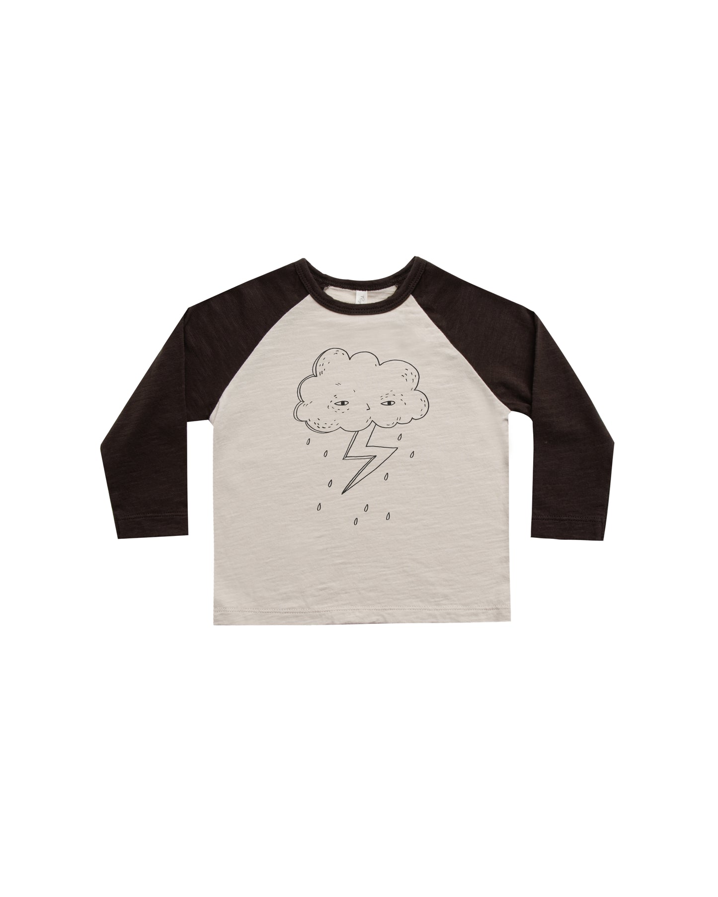 Rylee + Cru Vintage Black Raglan Tee
