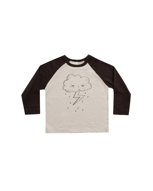 Rylee + Cru Vintage Black Raglan Tee
