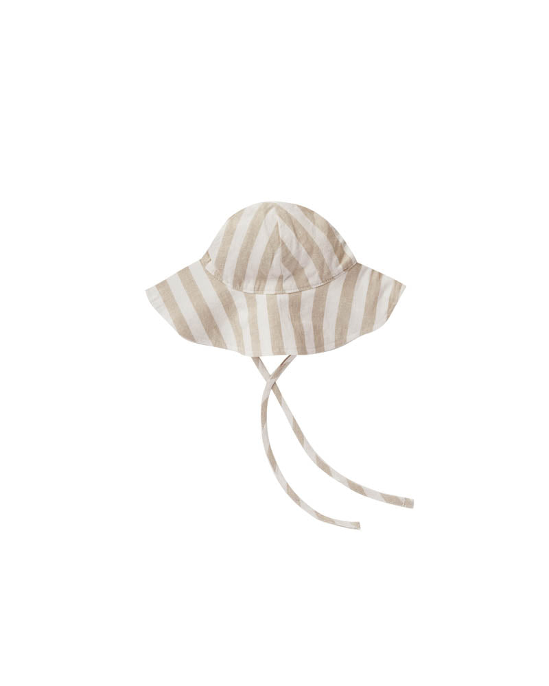 Rylee + Cru Floppy Sun Hat - Gold, Grey Stripe