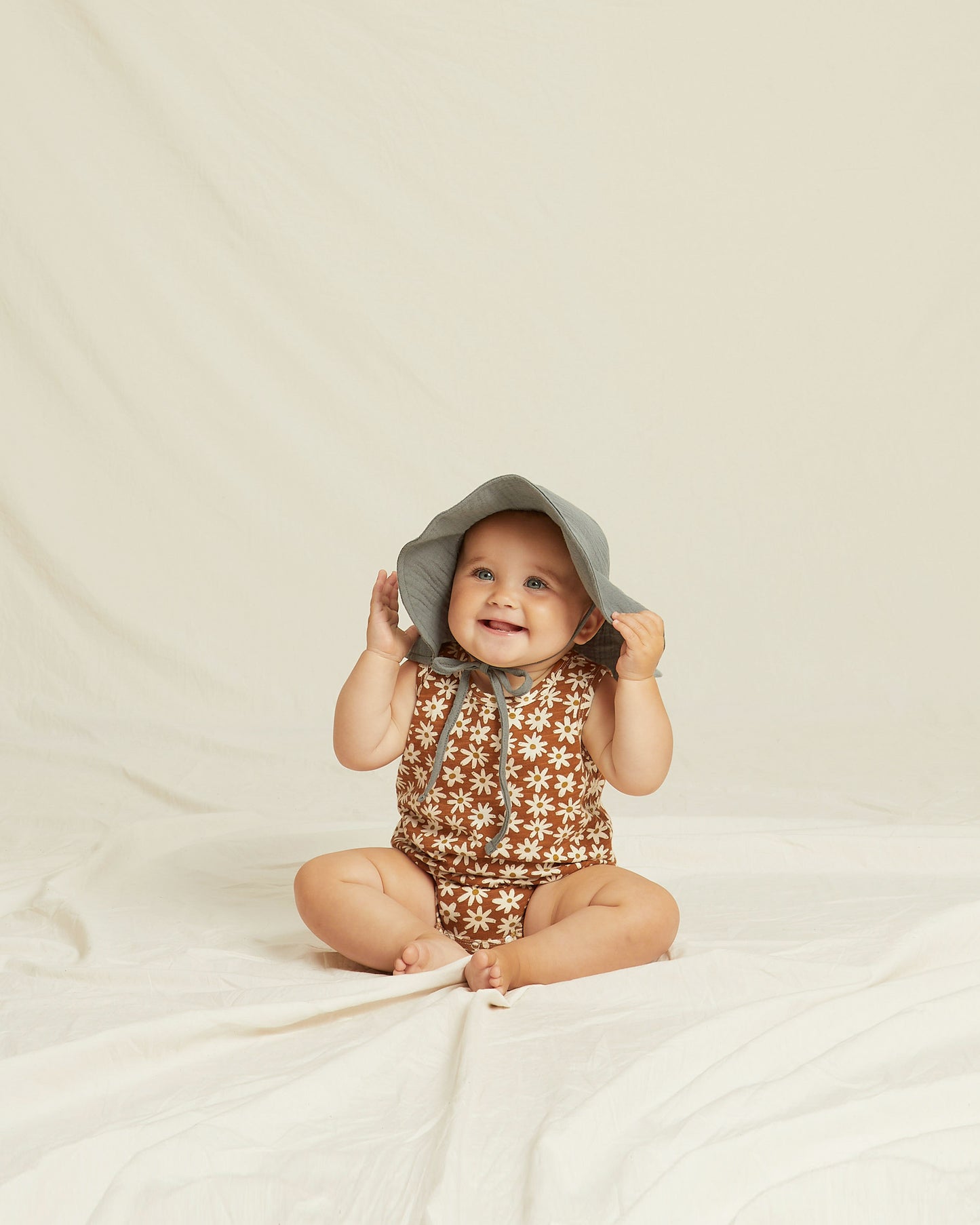 Rylee + Cru Floppy Sun Hat - Sea, Blue Micro Stripe or Stone Stripe