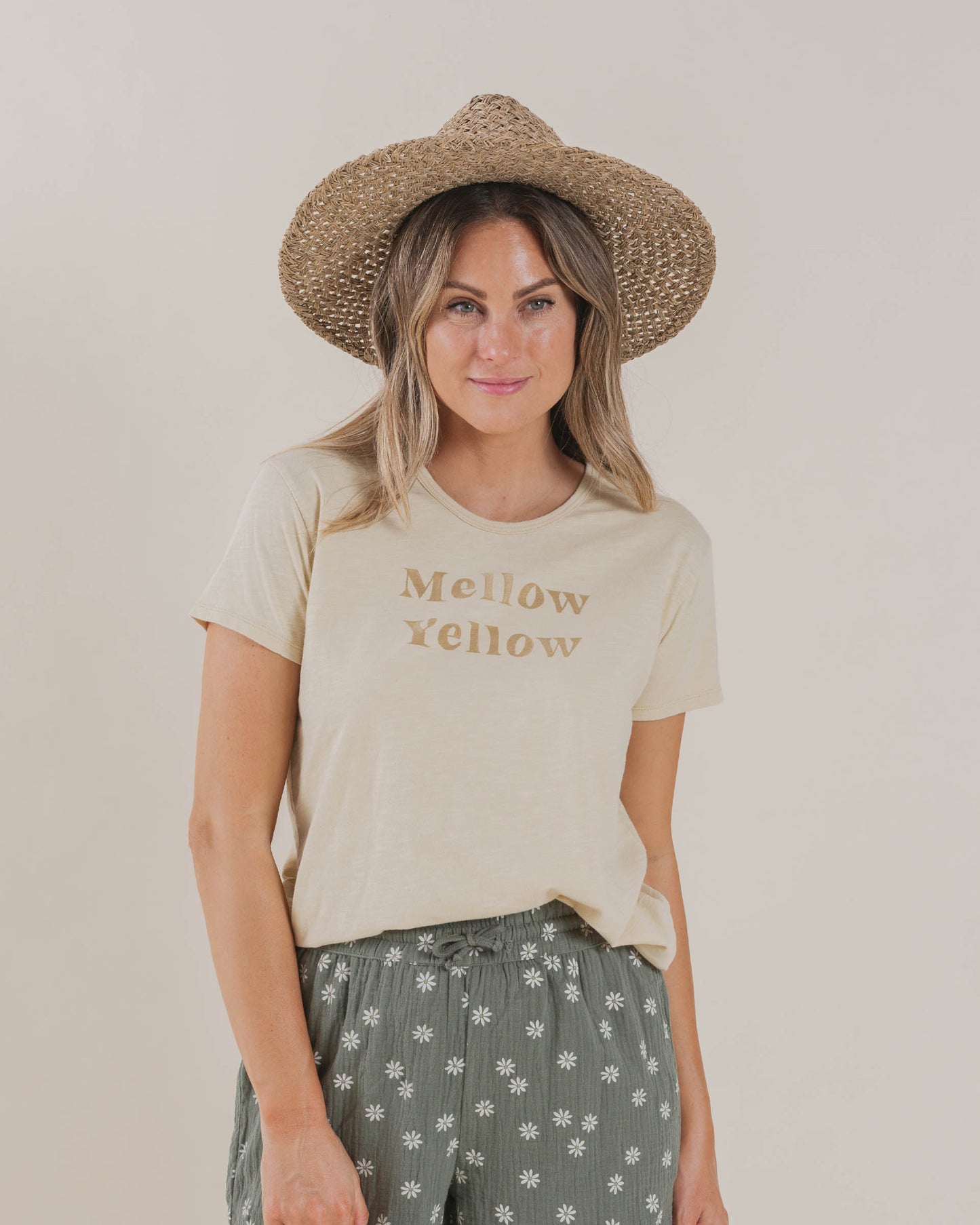 Rylee + Cru Women's Mellow Yellow Basic Tee