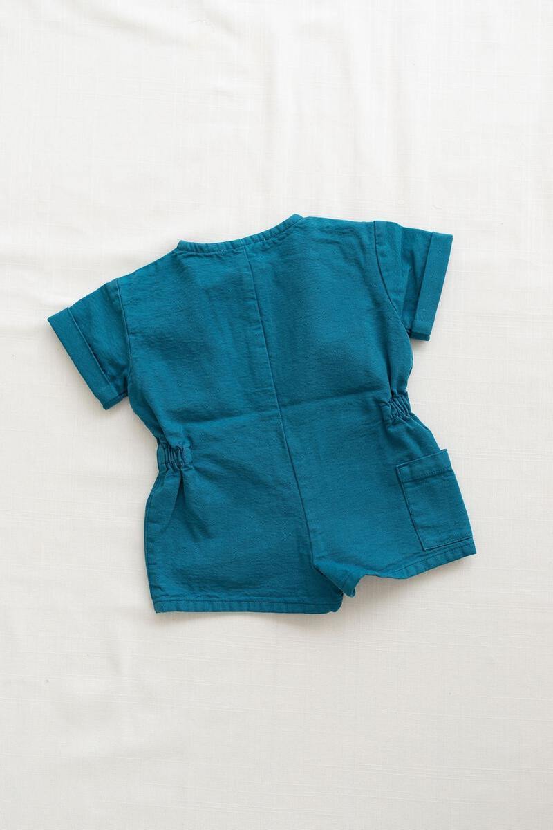 Fin & Vince Short Painter Jumpsuit - Multiple Colors Available, Children's One Pieces - turquoise, llc