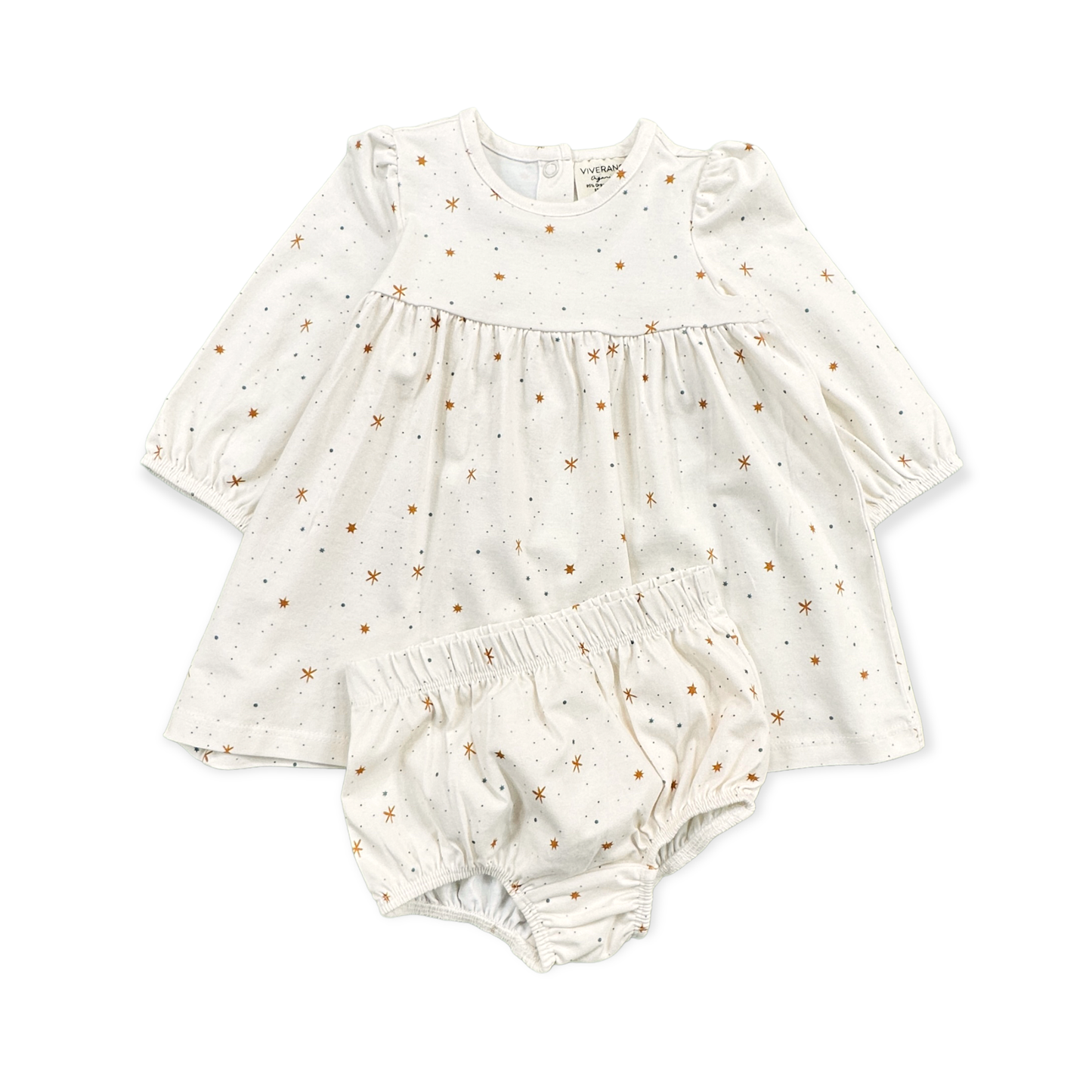 Stars Baby Dress + Bloomer Set