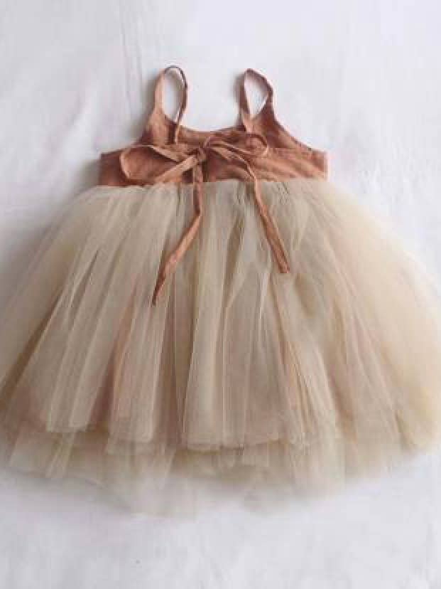 Annie & Charles Terracotta Linen Tulle Dress