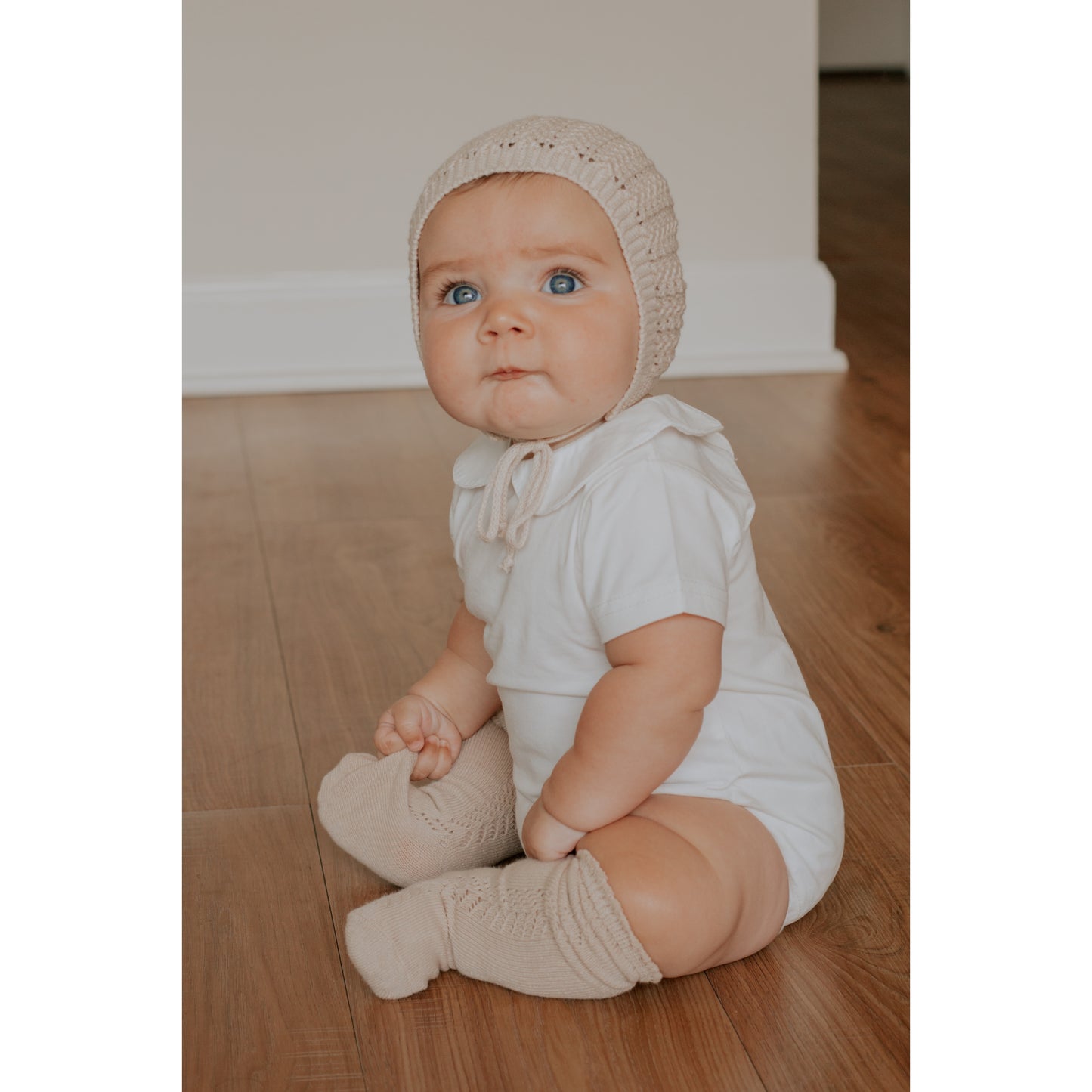 White Baby Onesie Short Sleeve Collared Shirt