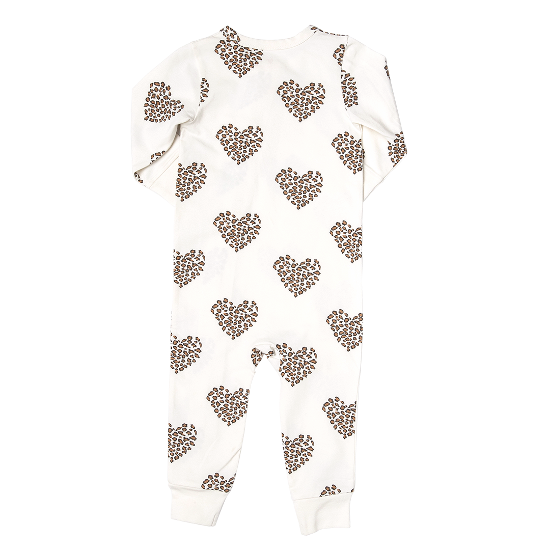 Pink Chicken Leopard Heart Baby Organic Romper
