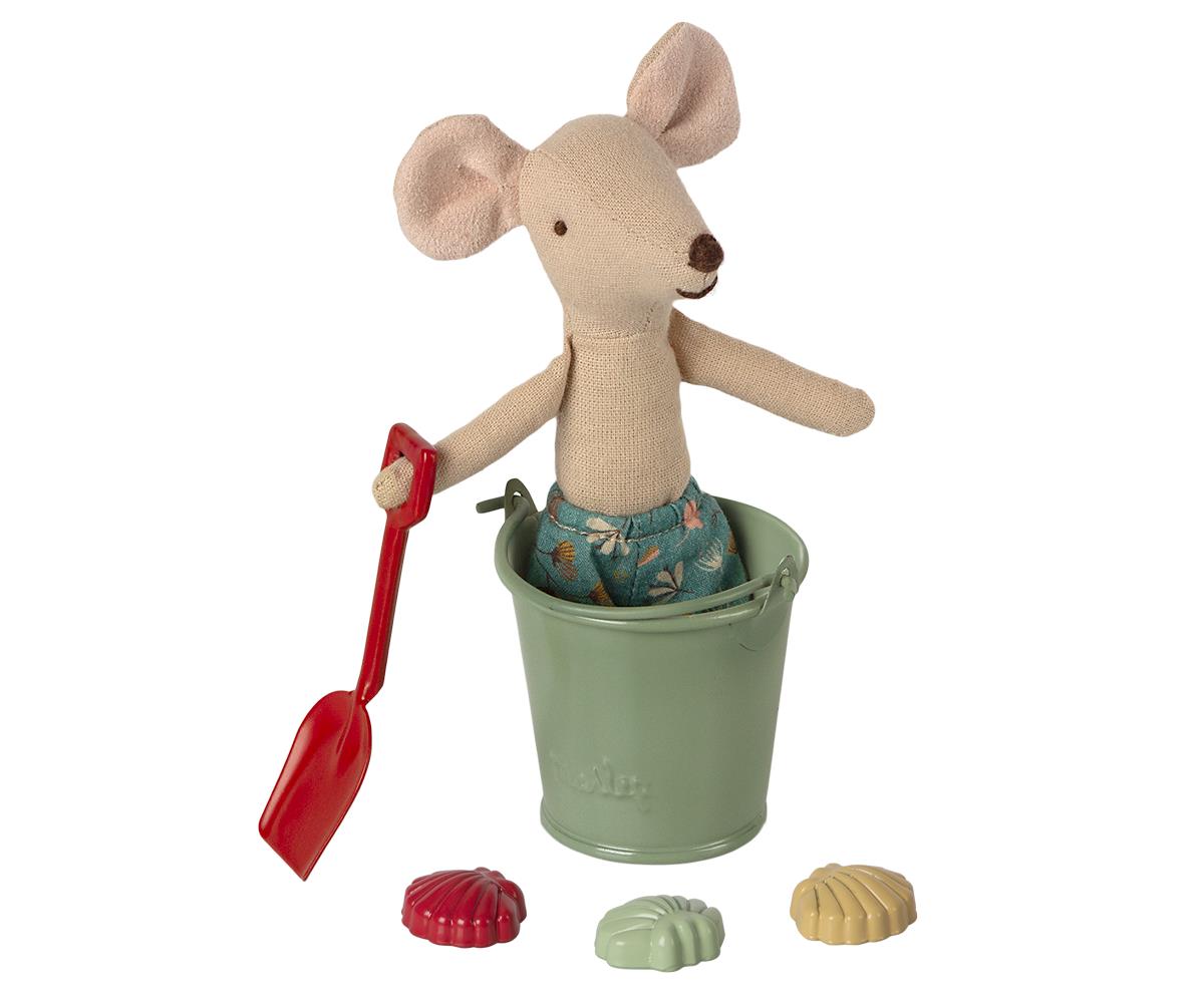 PREORDER Maileg Beach Set - Shovel, Bucket & Shells, Children's Accessories - turquoise, llc