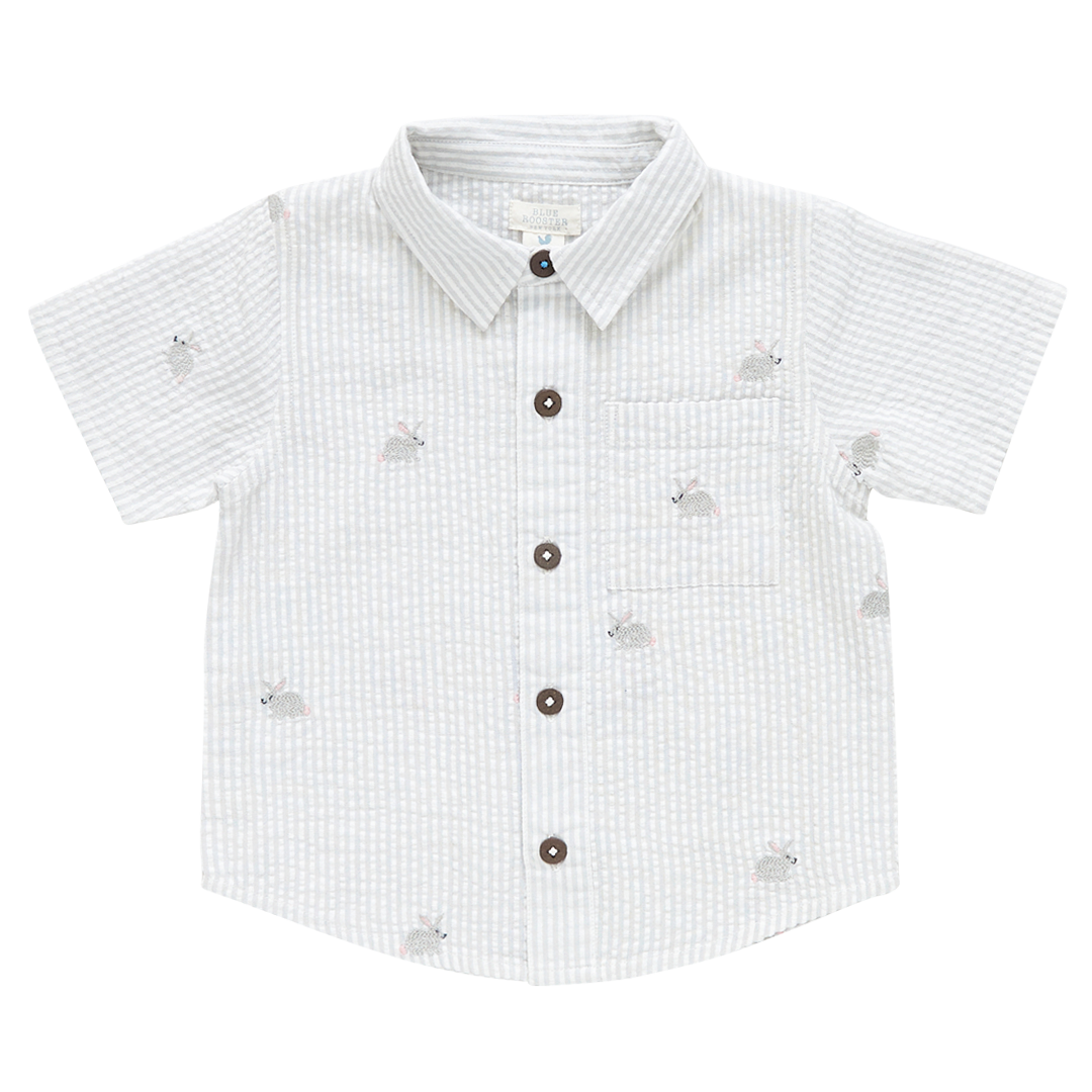 Pink Chicken Bunny Embroidery Jack Shirt
