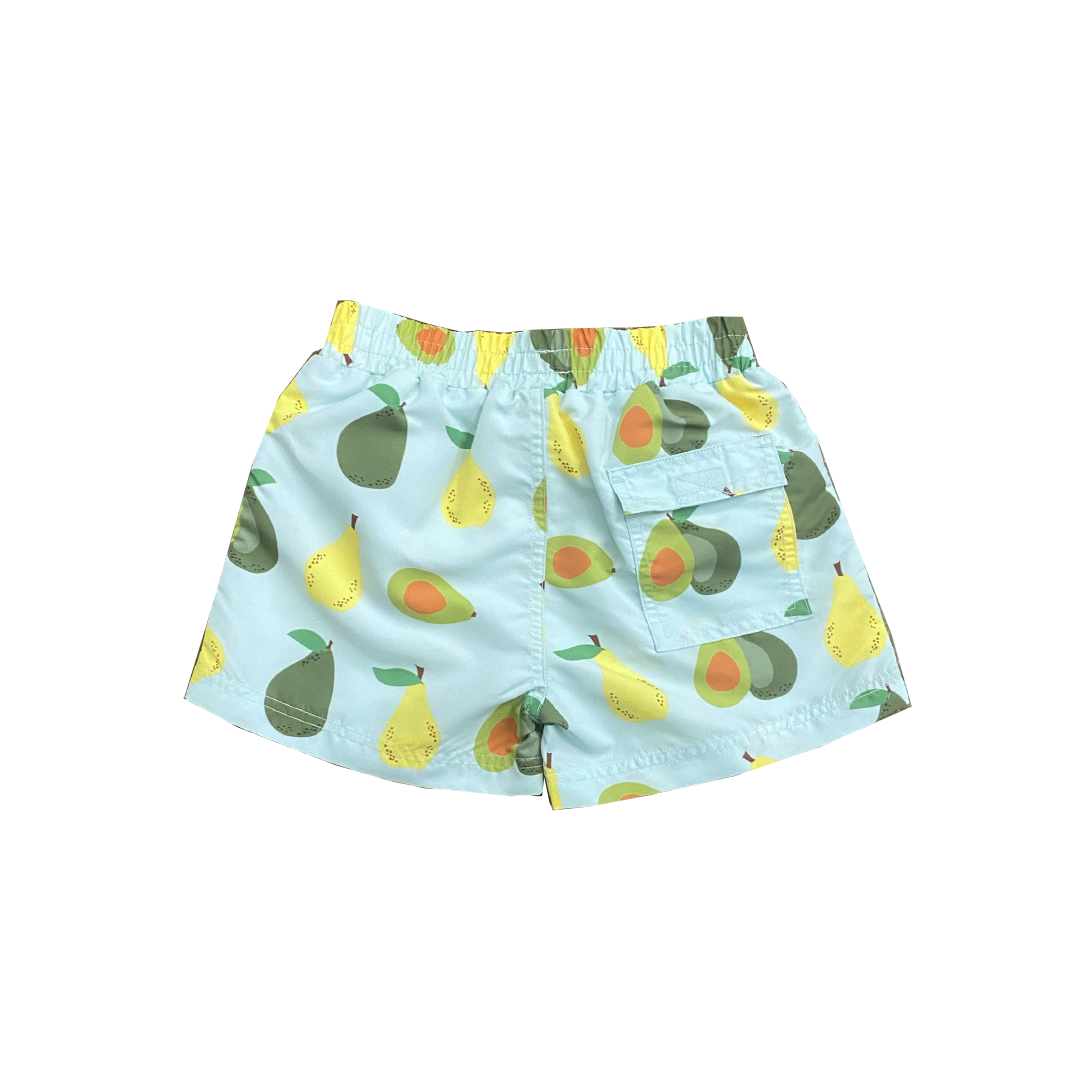 Pink Chicken Avocados & Pears Boys Swim Trunk