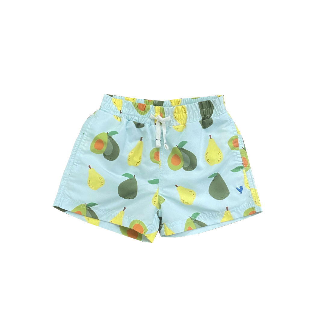 Pink Chicken Avocados & Pears Boys Swim Trunk