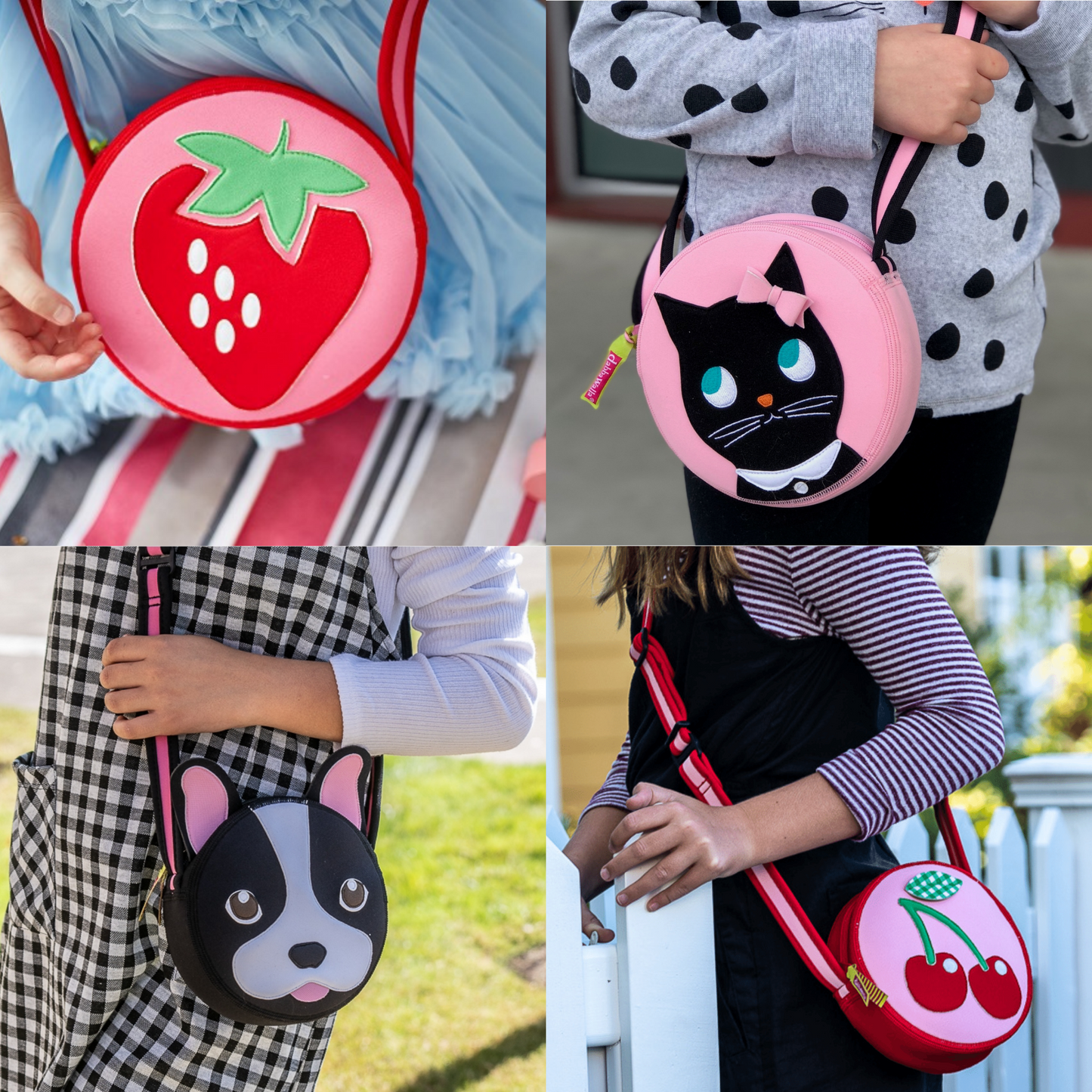 Crossbody Bag/Purse - French Bulldog, Cherry, Kitty, Strawberry