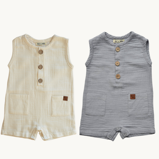 Oscar Front Pocket Muslin Jumpsuit
