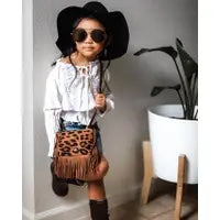 Children's Fringe Crossbody Flap Purse - Multiple Colors