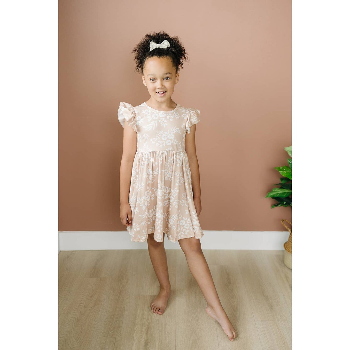 Natural Floral Girls Dress
