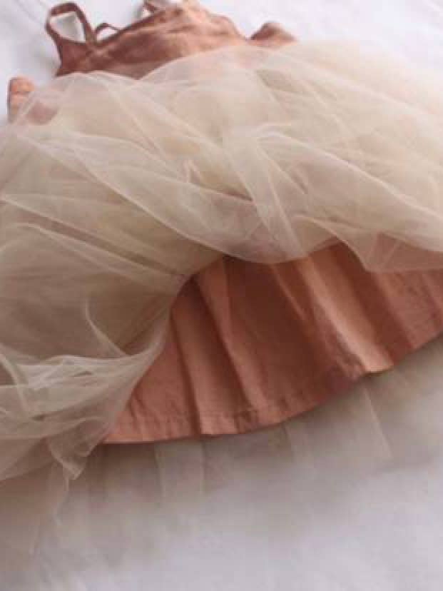 Annie & Charles Terracotta Linen Tulle Dress