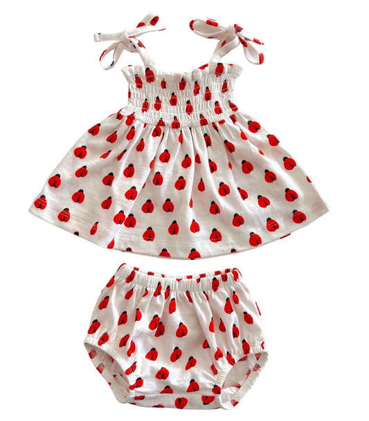 SIIX Collection - Ladybug Smocked Set