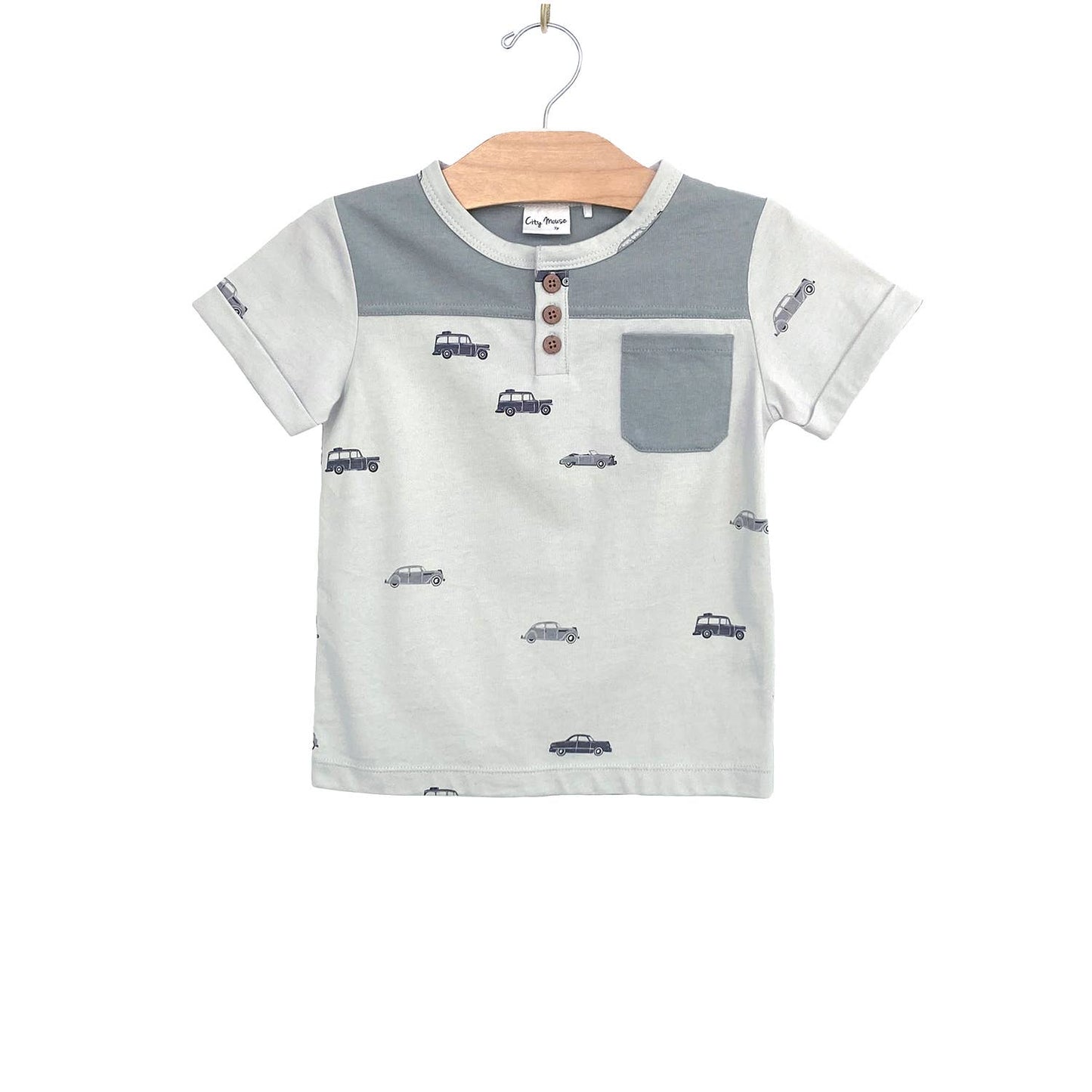 City Mouse Studio - Colorblock Henley- Cars