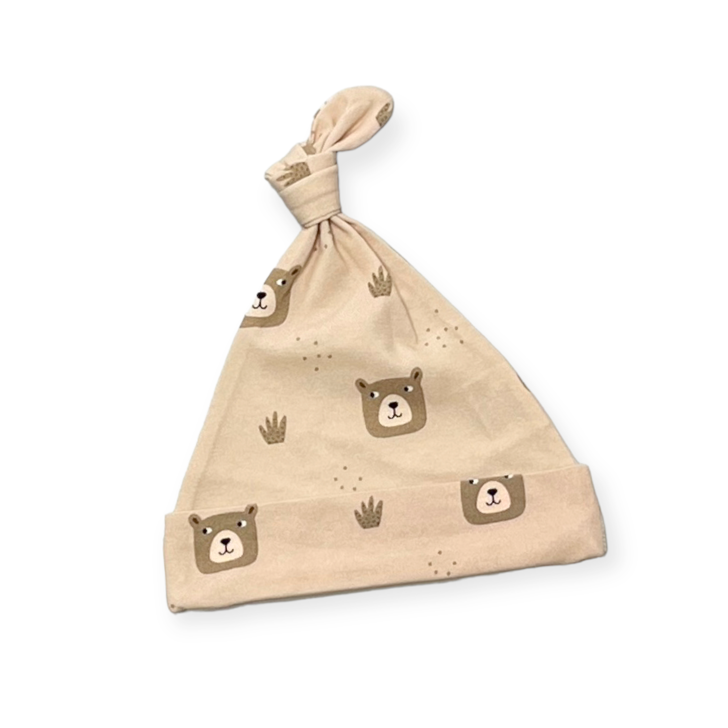 Bear Print Baby Knotted Hat