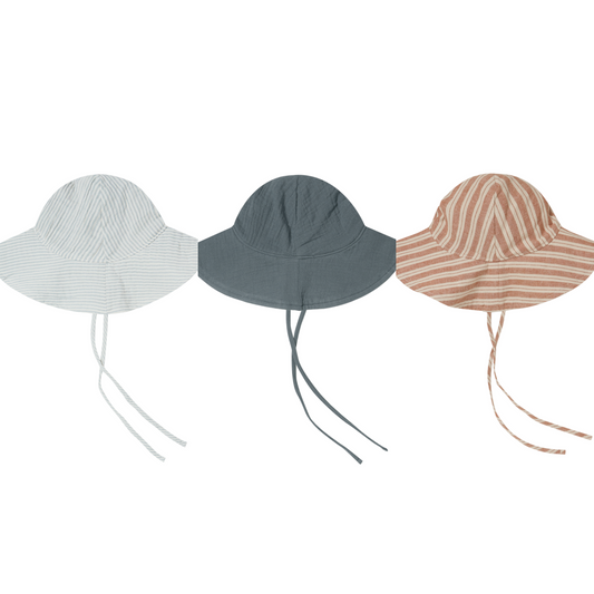 Rylee + Cru Floppy Sun Hat - Sea, Blue Micro Stripe or Stone Stripe