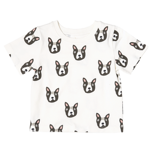 Pink Chicken Boston Terrier Kids Organic Tee