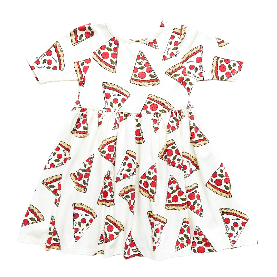 Pink Chicken Pizza Party Organic Girls Steph Dress