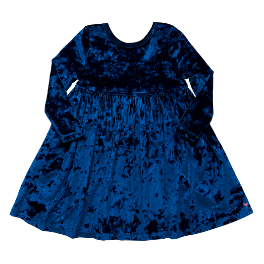 Pink Chicken Crushed Blue Velvet Steph Dress