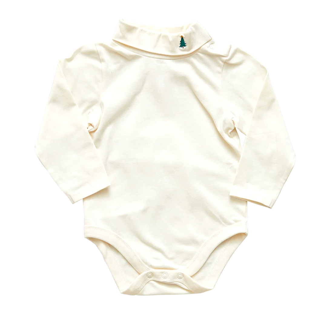 Pink Chicken Tree Embroidery Baby Organic Bodysuit