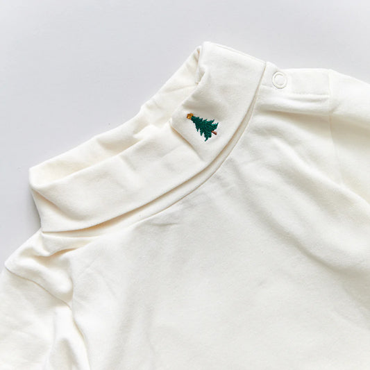 Pink Chicken Tree Embroidery Baby Organic Bodysuit