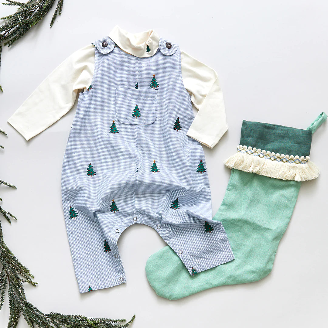 Pink Chicken Tree Embroidery Baby Organic Bodysuit