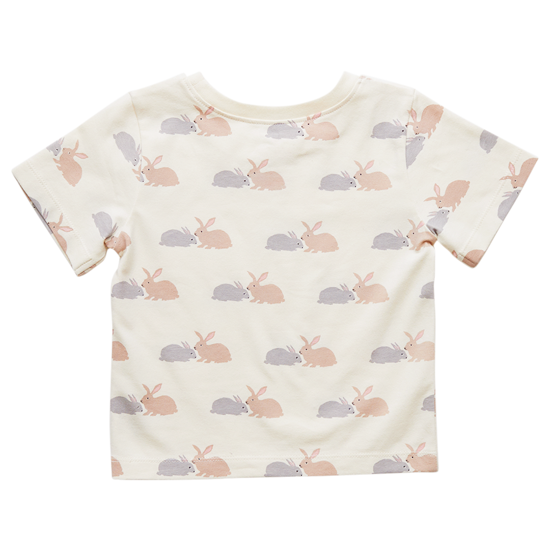 Pink Chicken Bunny Friends Organic Tee