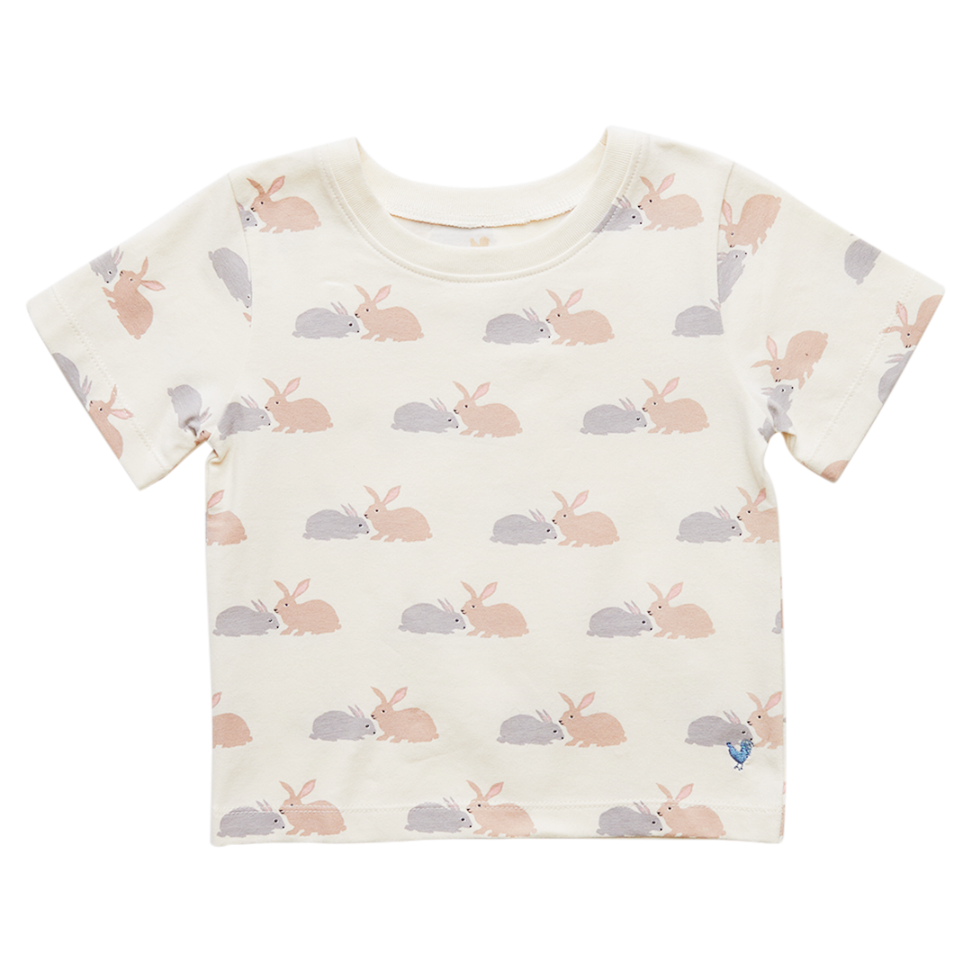 Pink Chicken Bunny Friends Organic Tee