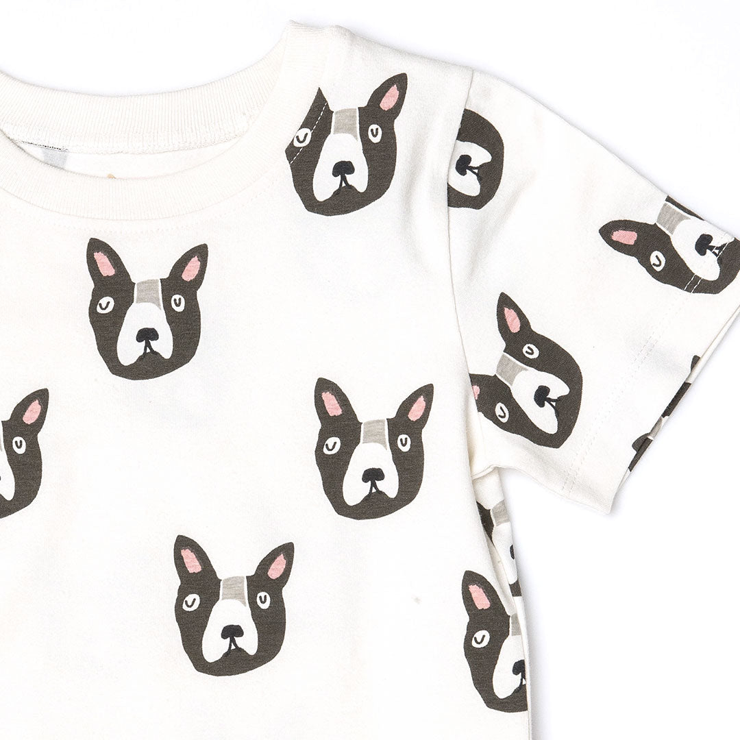 Pink Chicken Boston Terrier Kids Organic Tee
