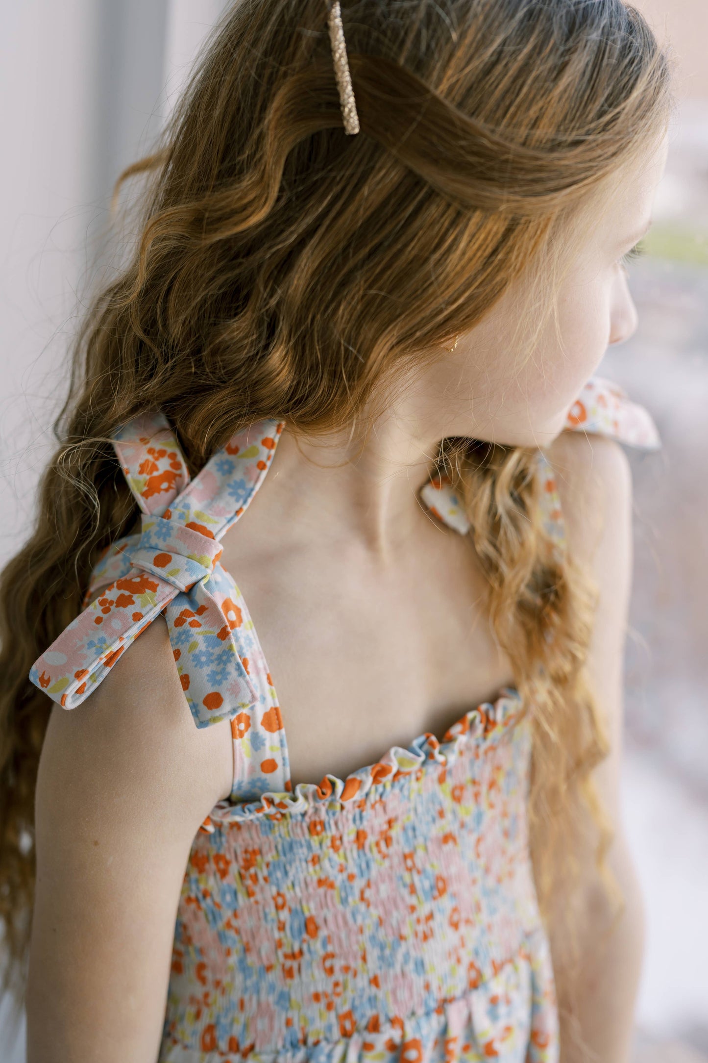 Polished Prints - Flower Child Play Smocked Dress
