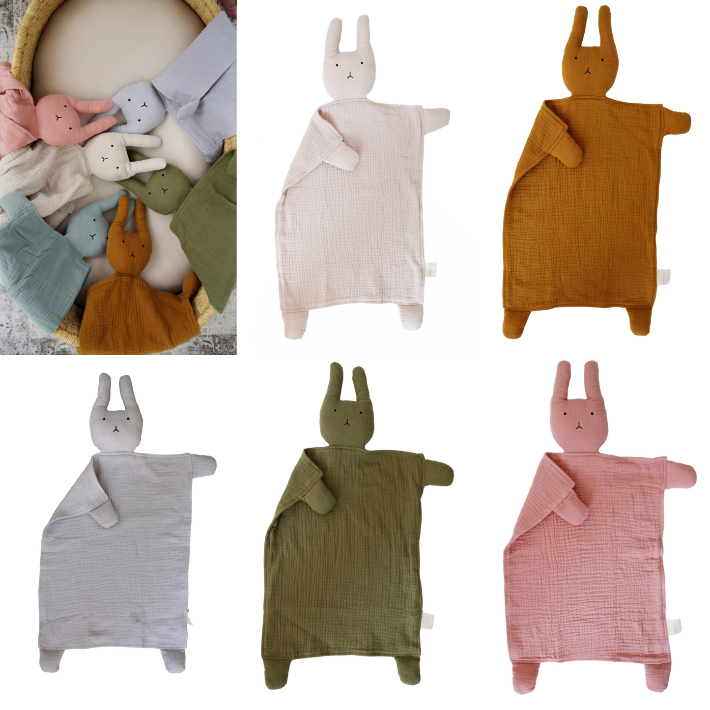Marlowe & Co - Bunny Lovey Blanket in Assorted Colors