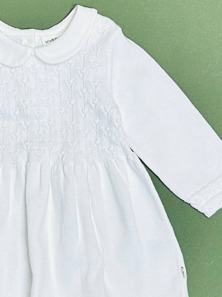 Peter Pan Milan Tulip Knit Sweater Baby Dress - Blush or White