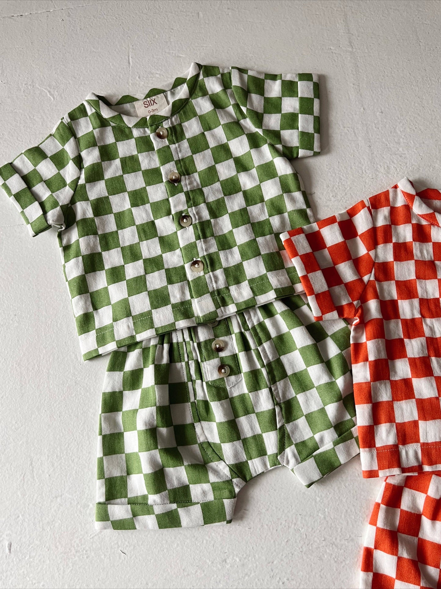 SIIX Collection - Lime or Tangerine Checkerboard Finley Set
