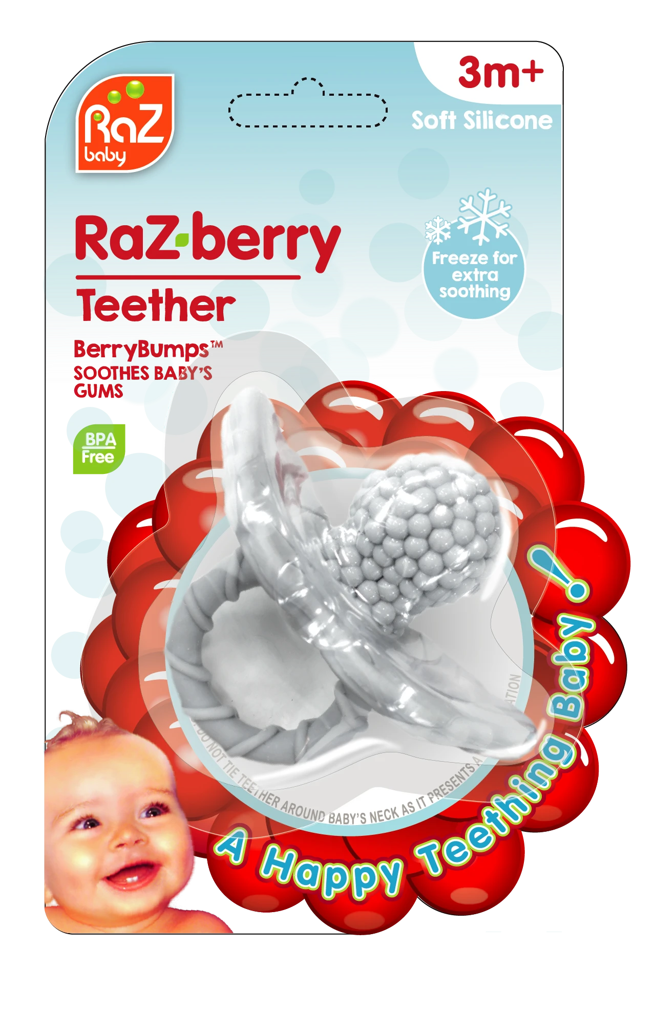 RaZbaby - RaZberry Silicone Teether - Coconut or Cookies and Cream